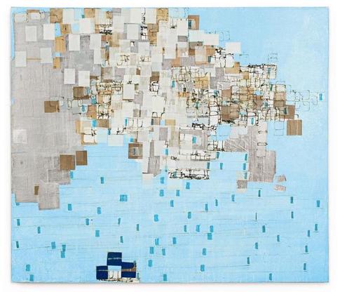 Mark Bradford Fly in the Buttermilk 2002 acrylic o...
