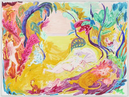 Laura Owens Untitled 2006 oil and acrylic on canva...