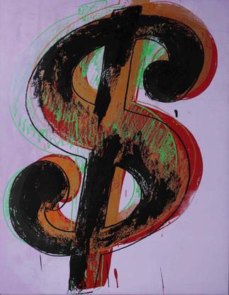 Andy Warhol Dollar Sign 1981 acrylic and silkscree...